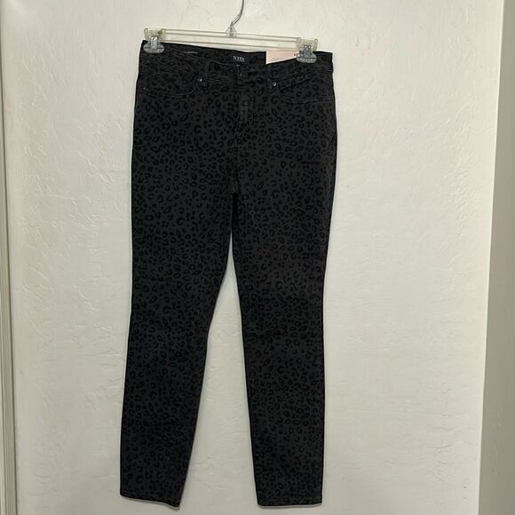 NYDJ Alina Legging Gray Leopard Print Contemporary Casual Animal Print - Picture 2 of 12